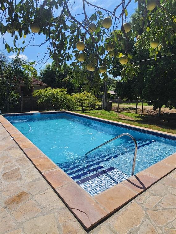 Pool with stone deck